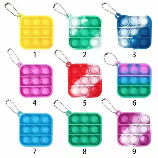 Square Shape Push Pop Bubble w/ Bead