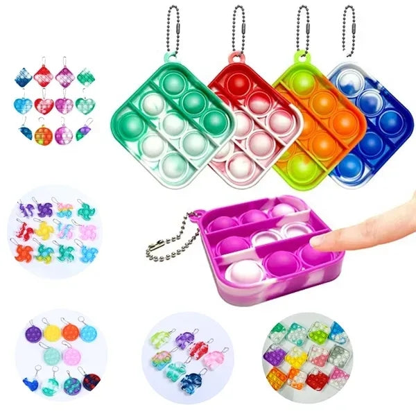 Square Shape Push Pop Bubble w/ Bead