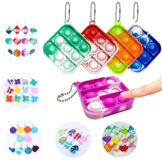 Square Shape Push Pop Bubble w/ Bead