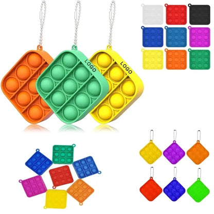 Square Shape Push Pop Bubble w/ Bead