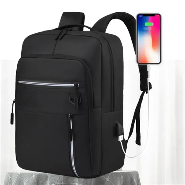 Travel Business College Laptop Backpack W/ USB Port