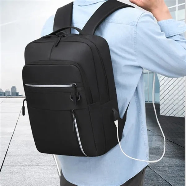 Travel Business College Laptop Backpack W/ USB Port