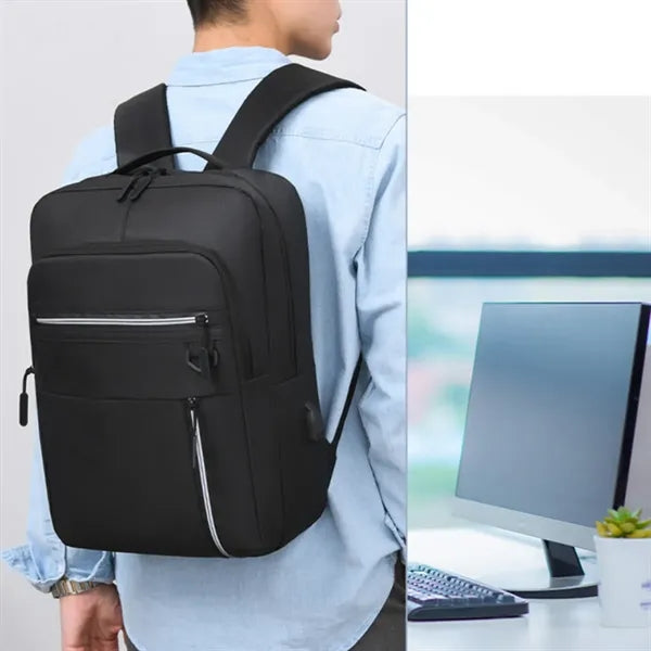Travel Business College Laptop Backpack W/ USB Port