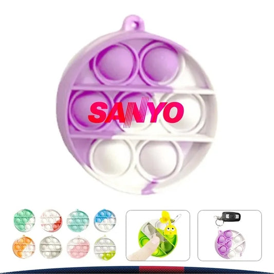Round Push Pop Bubble Keychain