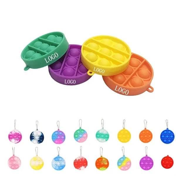 Round Push Pop Bubble Keychain
