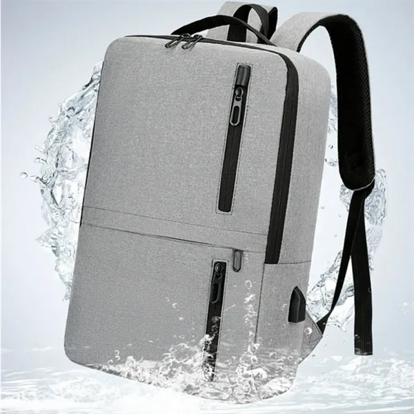 Waterproof Business Laptop Backpack W/ USB Charging Port