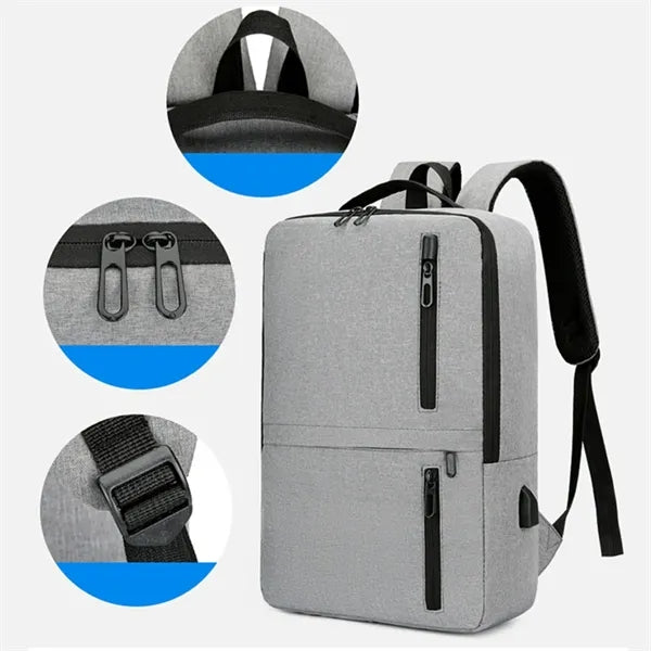 Waterproof Business Laptop Backpack W/ USB Charging Port