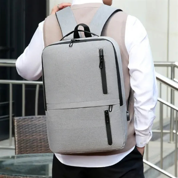 Waterproof Business Laptop Backpack W/ USB Charging Port