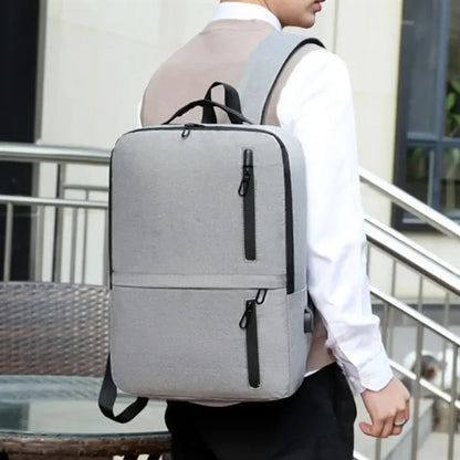 Waterproof Business Laptop Backpack W/ USB Charging Port