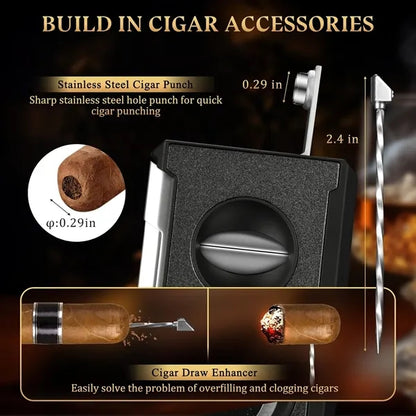 Cigar Cutter Guillotine 4 in 1