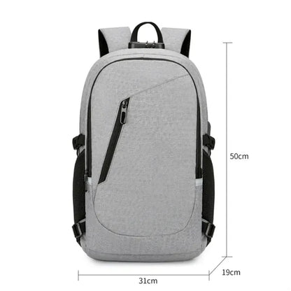 Laptop Backpack W/ USB Port Headphone Jack Anti-Theft Lock