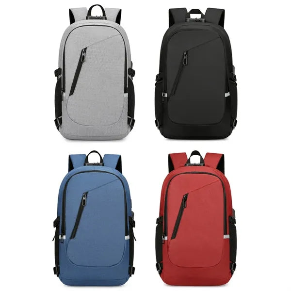 Laptop Backpack W/ USB Port Headphone Jack Anti-Theft Lock