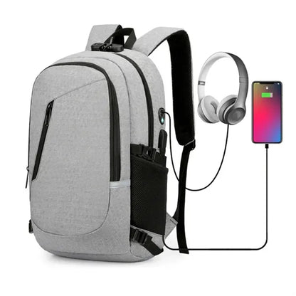Laptop Backpack W/ USB Port Headphone Jack Anti-Theft Lock