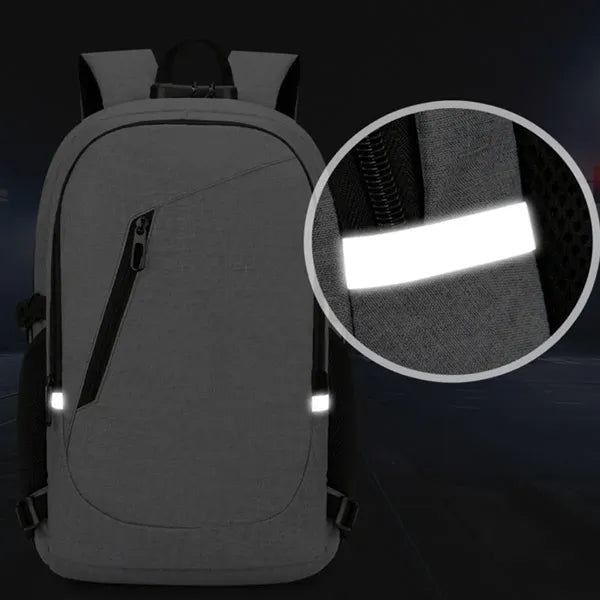 Laptop Backpack W/ USB Port Headphone Jack Anti-Theft Lock