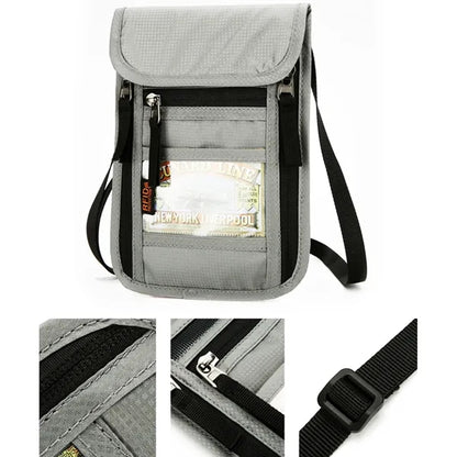 RFID Blocking Neck Passport Wallet Crossbody Travel Pouch