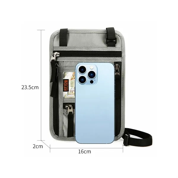 RFID Blocking Passport Neck Wallet Crossbody Travel Pouch