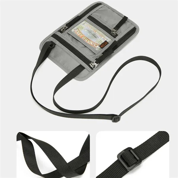 RFID Blocking Passport Neck Wallet Crossbody Travel Pouch