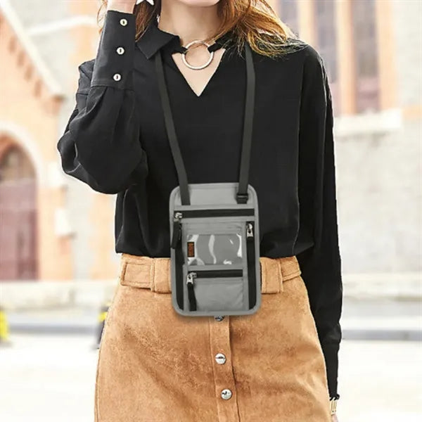 RFID Blocking Passport Neck Wallet Crossbody Travel Pouch