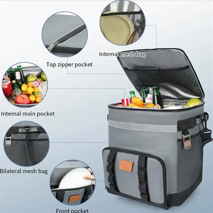 Insulated Portable Rolling Cooler for Shopping Picnic BBQ