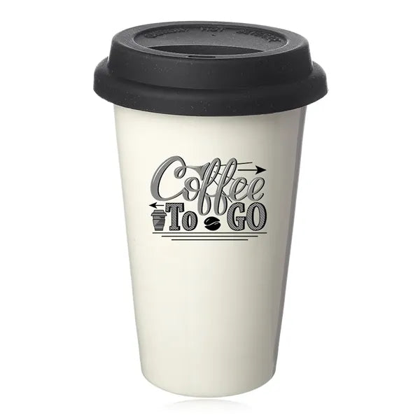 11 oz. Double Wall Ceramic Tumblers with Lid