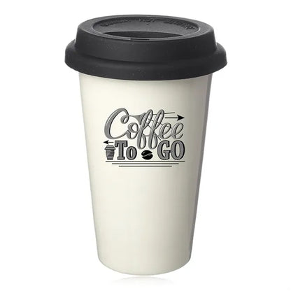 11 oz. Double Wall Ceramic Tumblers with Lid