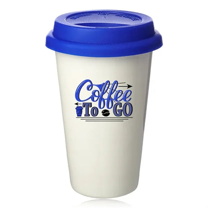 11 oz. Double Wall Ceramic Tumblers with Lid