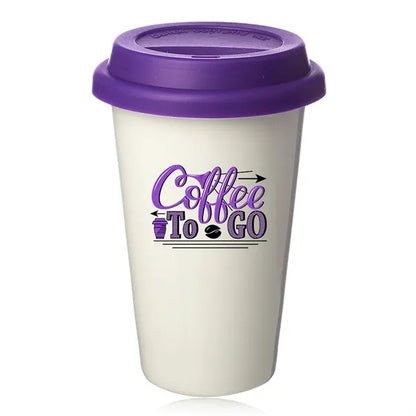 11 oz. Double Wall Ceramic Tumblers with Lid