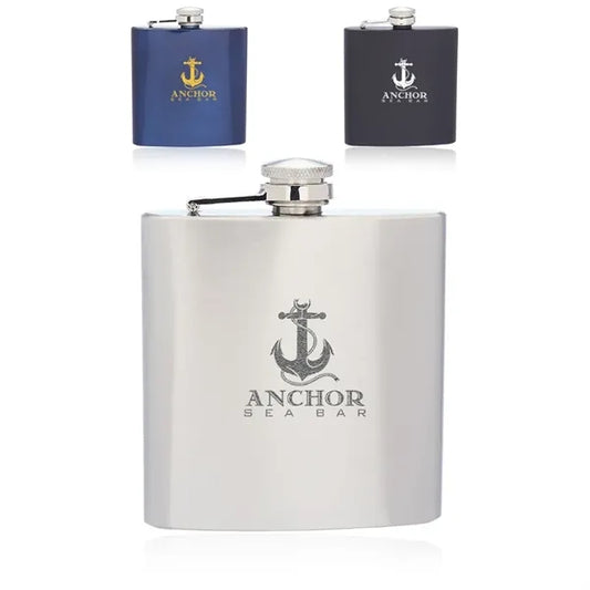 6 oz. Murano Stainless Steel Hip Flasks