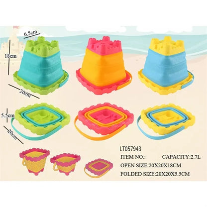 Castle Foldable Beach Sand Buckets Toy
