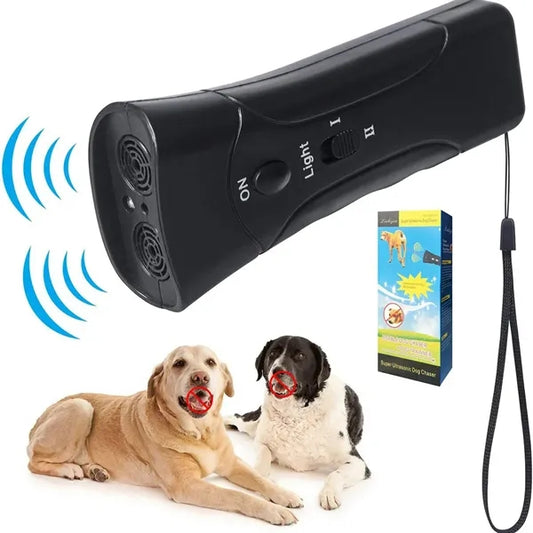 3-in-1 Ultrasonic Dog Chaser Trainer with Flashlight