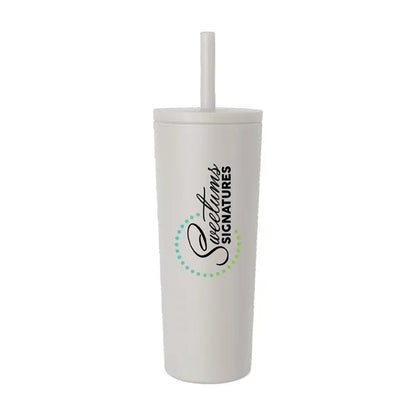 24 oz Double Wall Tumbler with Leak Proof Straw