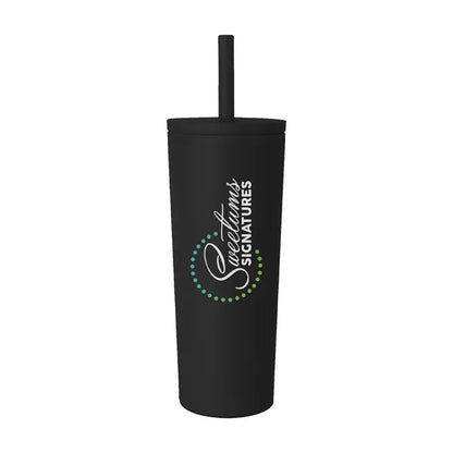 24 oz Double Wall Tumbler with Leak Proof Straw