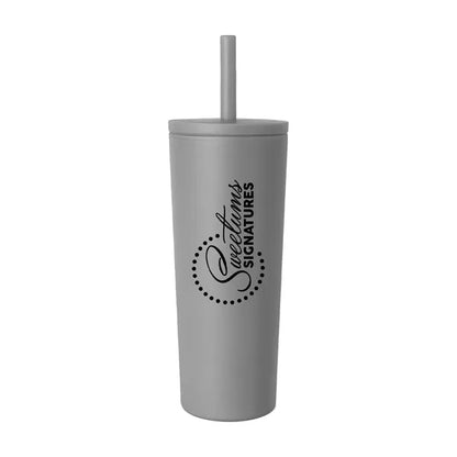 24 oz Double Wall Tumbler with Leak Proof Straw