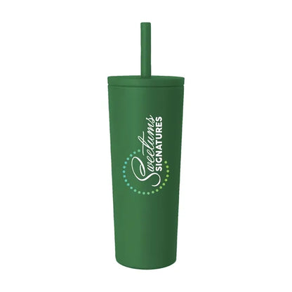 24 oz Double Wall Tumbler with Leak Proof Straw