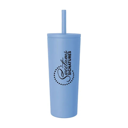 24 oz Double Wall Tumbler with Leak Proof Straw