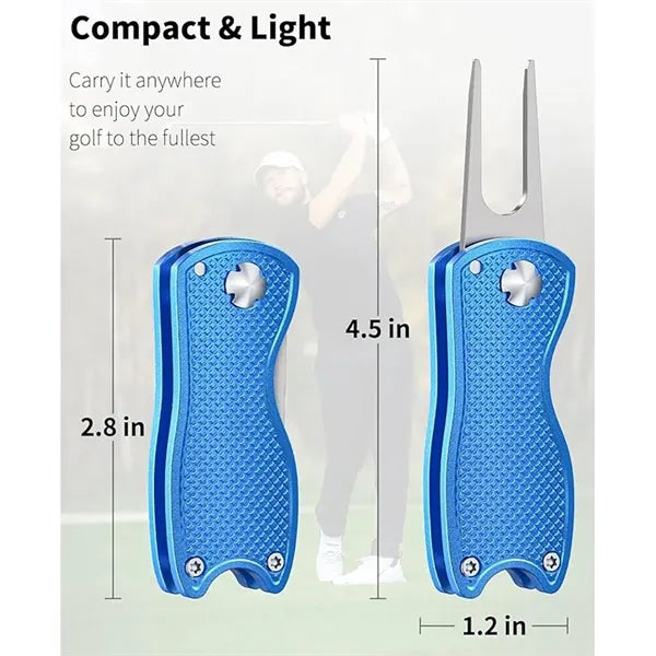 Golf Foldable Metal Green Tool W/ Magnetic Putt Alignment