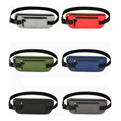 RFID Travel Waist Bag Passport Wallet W/ Headphone Jack
