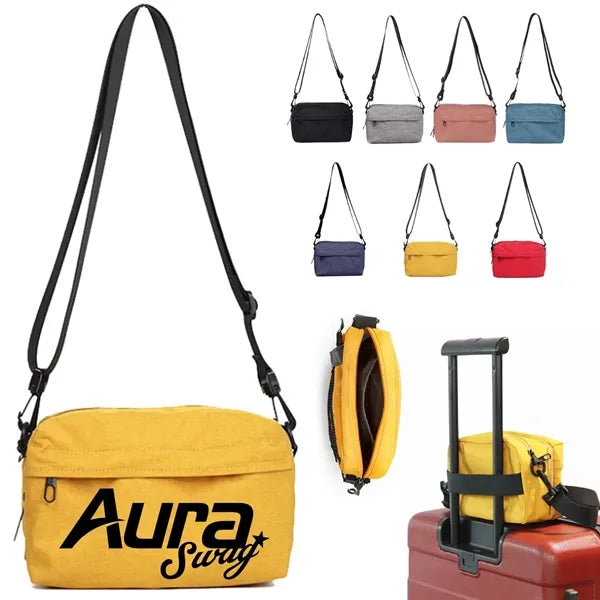 Travel Crossbody Bag with Luggage Strap