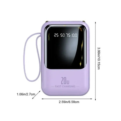 Mini Power Bank with Built In Cables