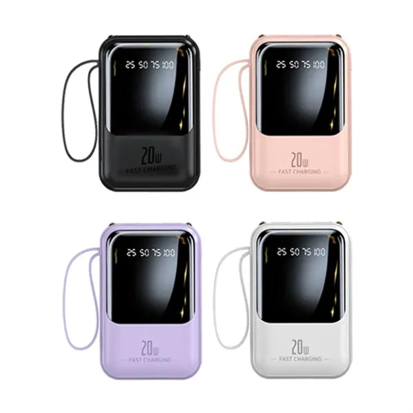 Mini Power Bank with Built In Cables