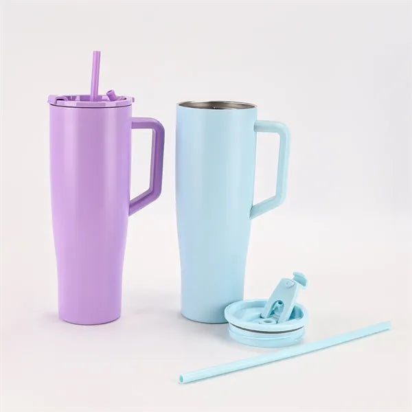 40 oz. Portable Tumbler with Straw Handle