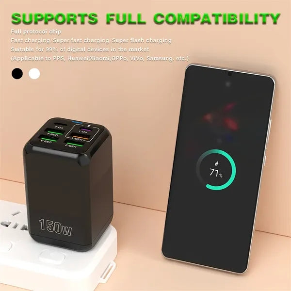 150W Multi-Port  Charger with 4 USB & 2 PD Ports