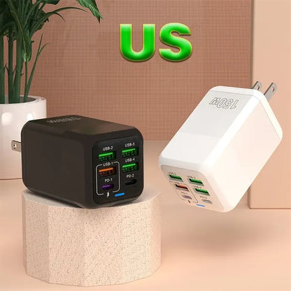 150W Multi-Port  Charger with 4 USB & 2 PD Ports