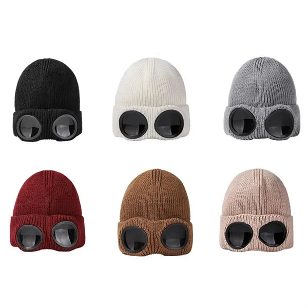 Wool Knitted Winter Goggles Beanie