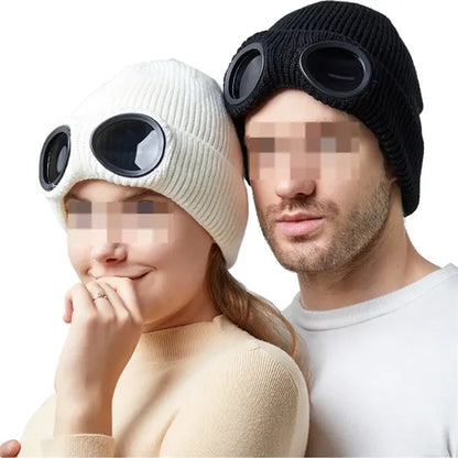 Wool Knitted Winter Goggles Beanie