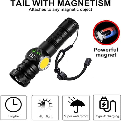 3 in 1 Rechargeable Flashlight Lumens Outdoor Strong Light