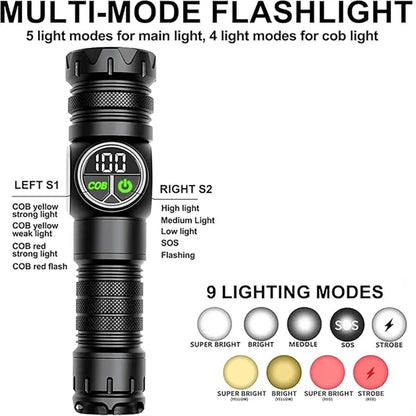 3 in 1 Rechargeable Flashlight Lumens Outdoor Strong Light