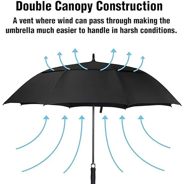 Golf Automatic Open Large Double Canopy Vented Umbrella