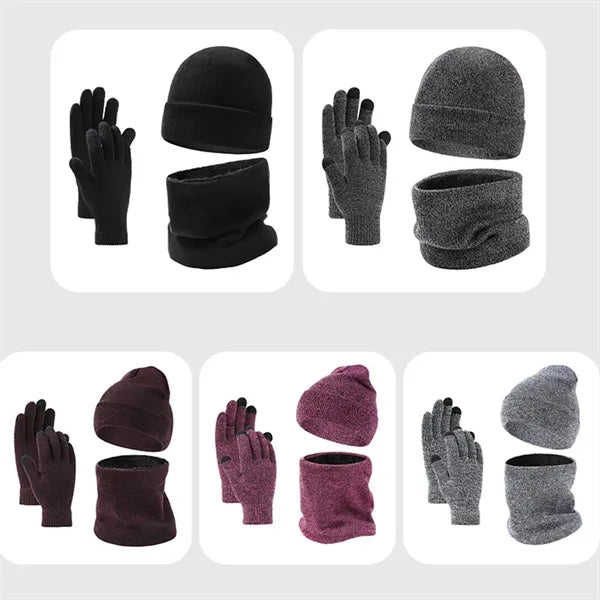 Winter Beanie Hat Scarf and Gloves Set