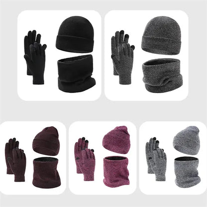 Winter Beanie Hat Scarf and Gloves Set